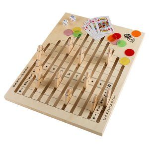 Wooden Horse Race Game with Dice, Cards and Chips by Hey! Play!